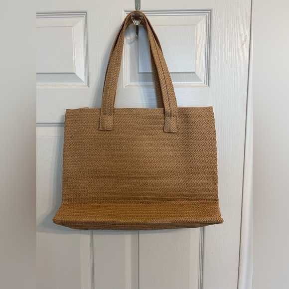 NWT Sol And Mer, Aloha Beaches Braided Straw Tote, Tan - Picture 5 of 9